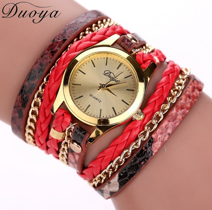 女士性感蛇纹绕圈手链表编织麻花潮流手表合金石英女表详情图6