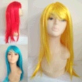 Wig, long straight hair, Halloween party, masquerade ball, funny performance, costume, colorful model props, wig set undefined