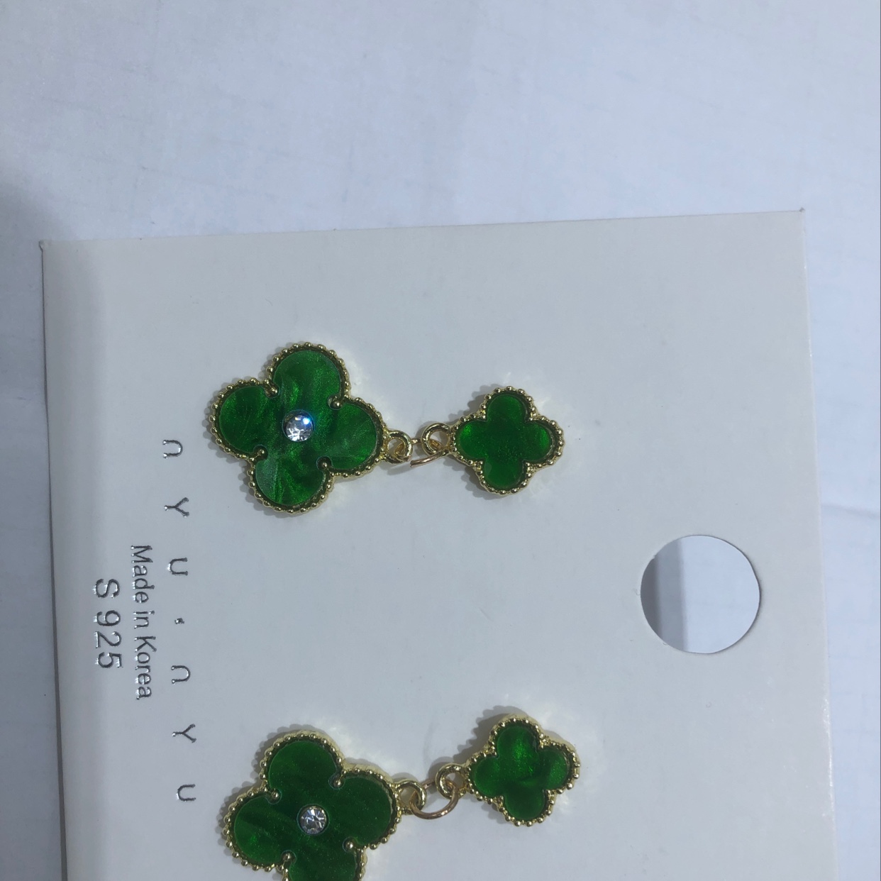 绿色四叶草耳坠
