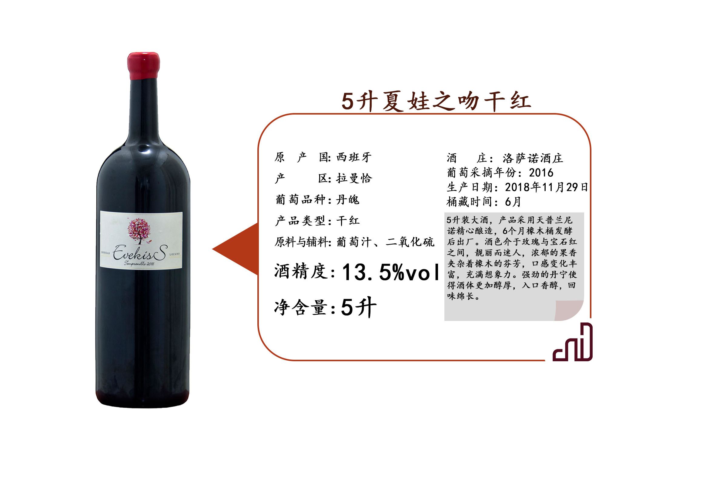 5L Eve's Kiss Dry Red Wine details Picture