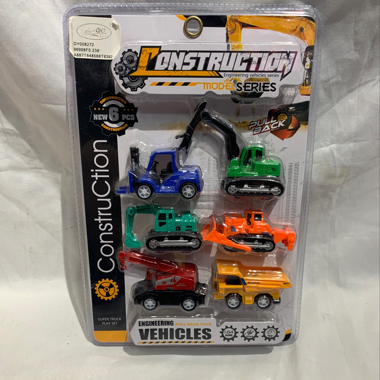 Children's mini engineering vehicles, sliding inertia, multiple types of small engineering vehicles, boys' and girls' sliding cartoon engineering vehicles, card suction packaging