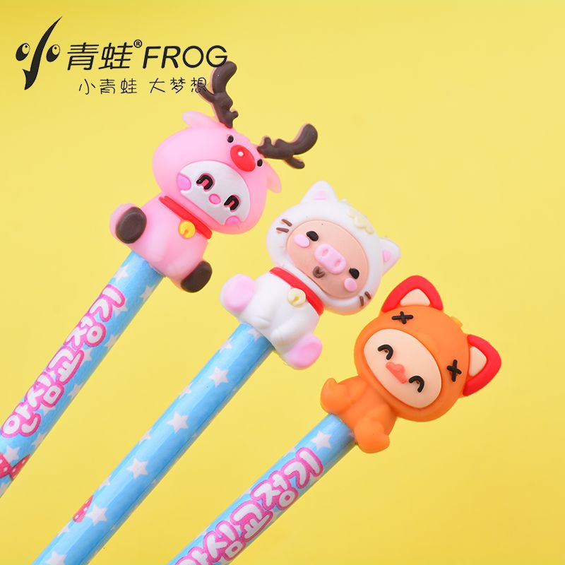 Little Frog pencil cover Cartoon style pencil cap girl cute protective cover to extend the life of the pencil thumbnail