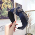 South Korea's New Quality Boutique Hair Accessories Headband Korean Version Of Simple Solid Color Super Flash Diamond Knotting Twist Knot Wide Edge Headband Application Scenario