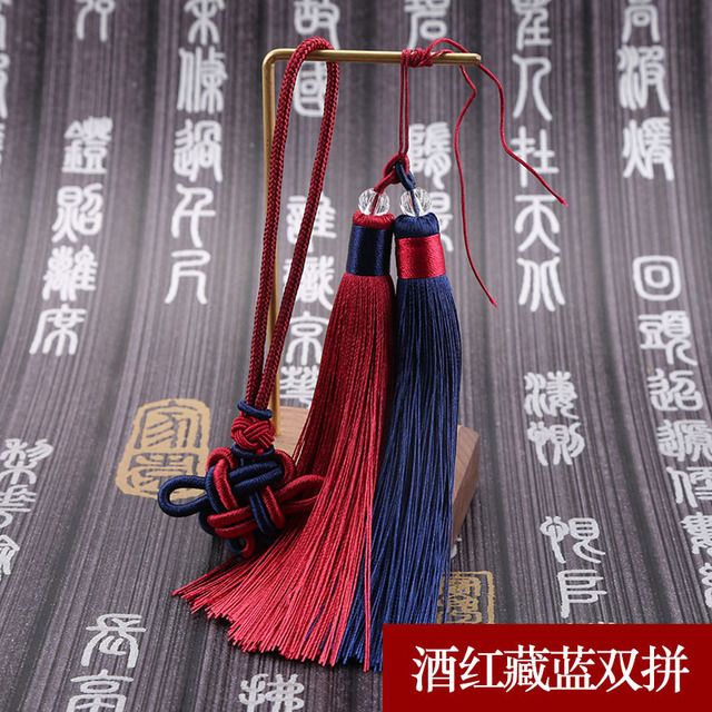 高档 中国结挂件 吉祥结双色流苏搭配 小中国结 手工DIY挂件详情图2