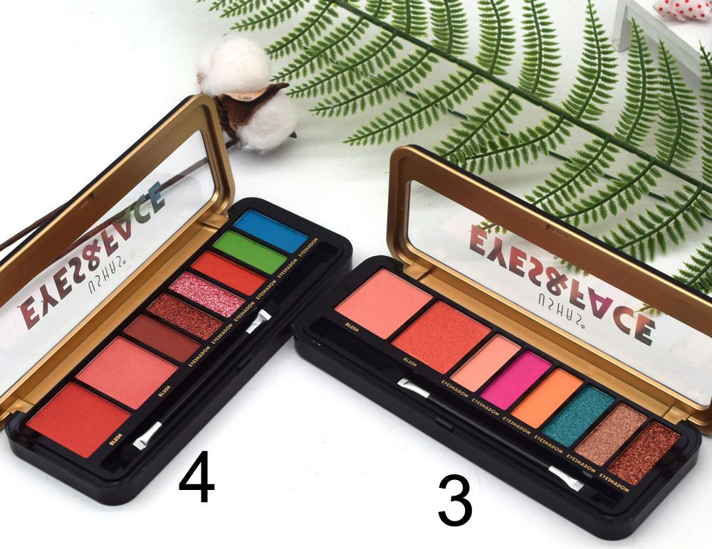 【USHAS】ES2901-4 Colored pearlescent matte Pen Case Eyeshadow with Cheek Blue, Green and Orange New style. pic 4