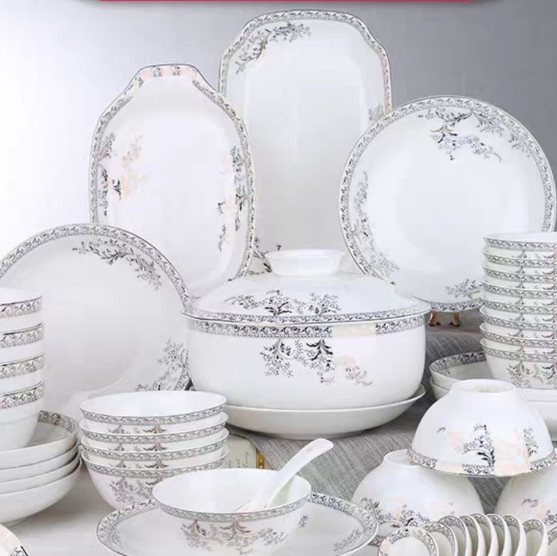 Free combination of ceramic bowls, plates and tableware for Swan Lake