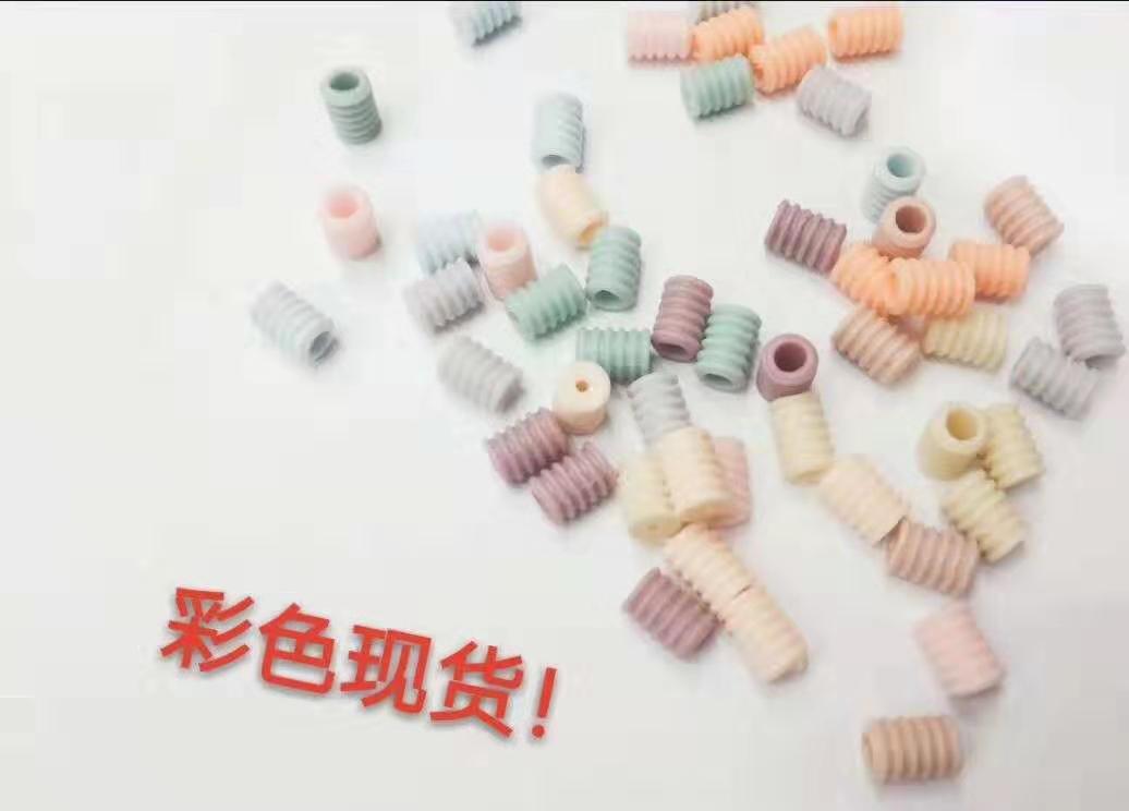 口罩扣环保彩色螺纹款扁款详情图1