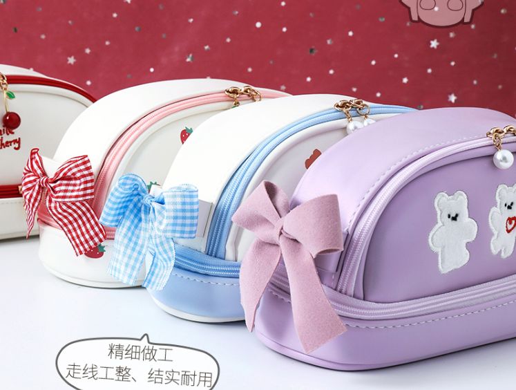少女心可爱笔袋日系潮ins风 简约大容量小学生高颜值文具铅笔盒