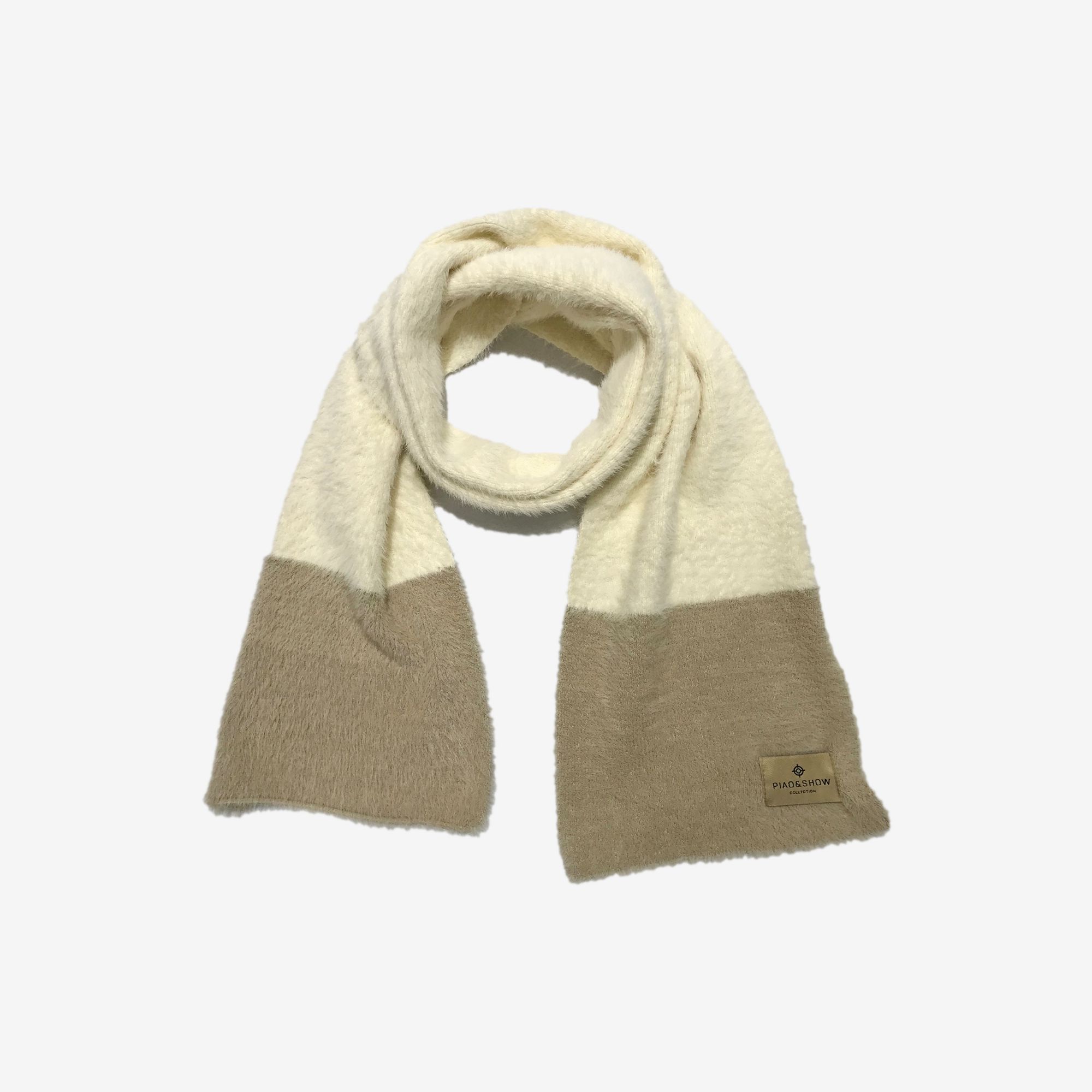 飘秀围巾男女士休闲围巾加厚保暖貂毛拼色围巾可批发定制