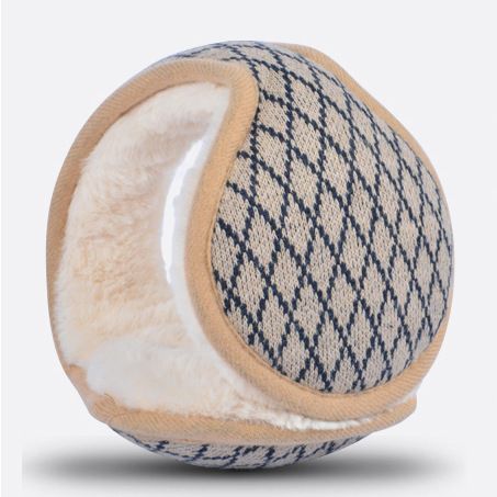 New winter warm ear muff for men and women with ribbed lattice folding warm ear bag cold plush ear warm ear muff