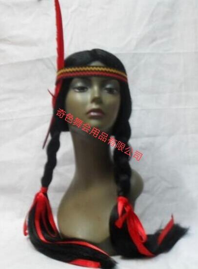 Indian ribbon wig festival props Halloween wigs wigs party wigs party wigs show wigs party supplies Halloween supplies holiday props toys