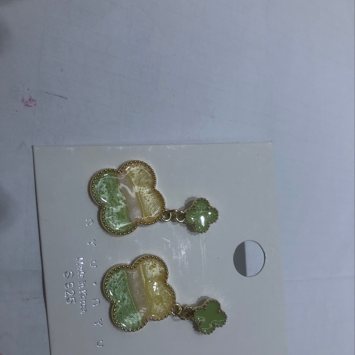 混色四叶草耳环