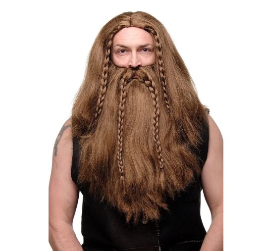 Primitive man, strong man, wild man, wig and beard