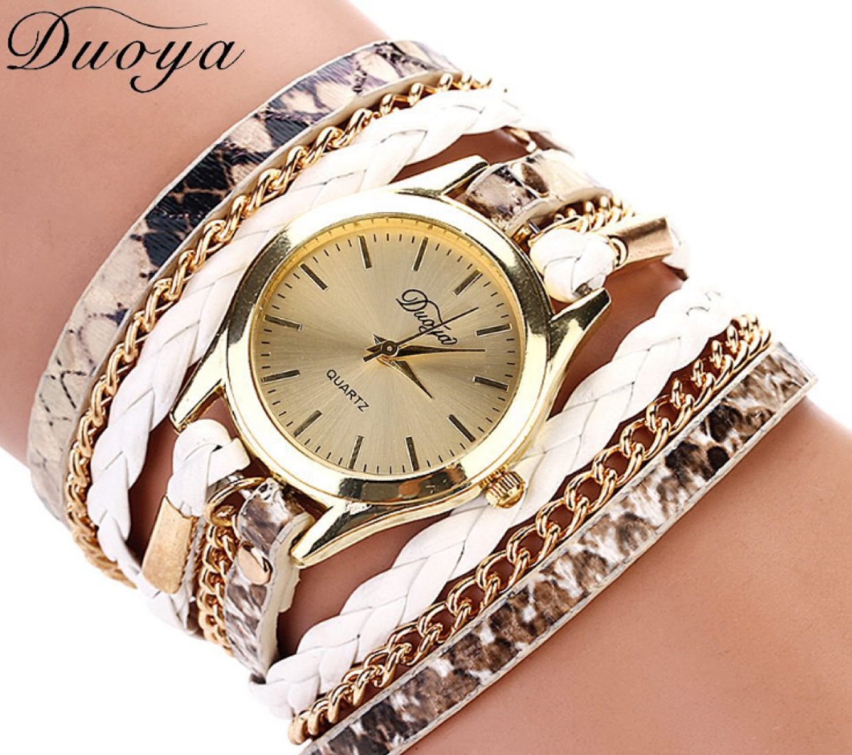 女士性感蛇纹绕圈手链表编织麻花潮流手表合金石英女表