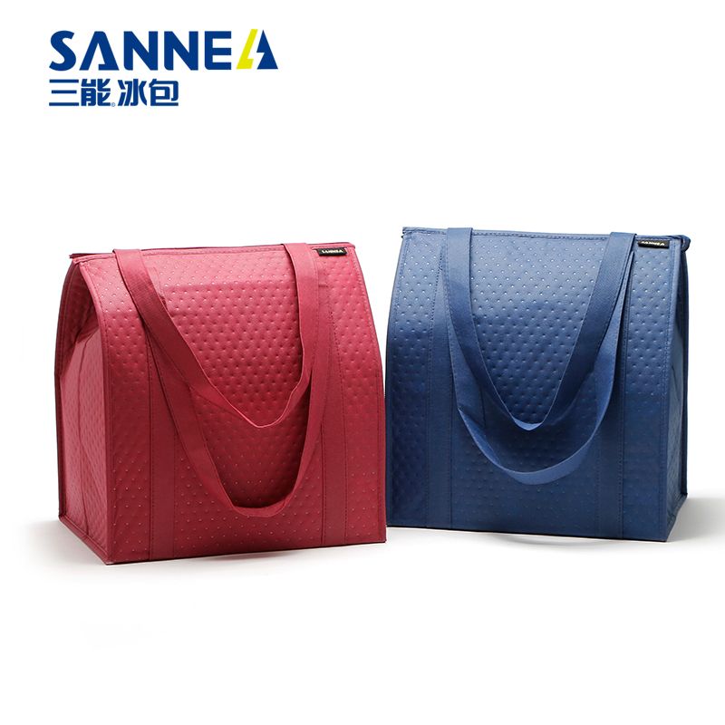 New non-woven fabric composite aluminum film insulated bag, supermarket hand-held shopping bag, environmentally friendly refrigerated insulated bento bag