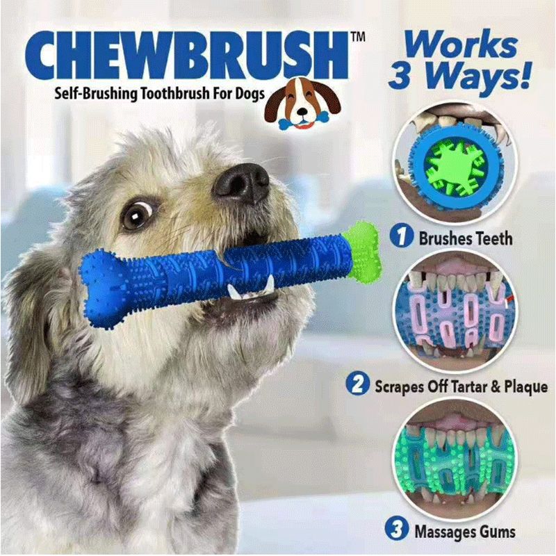 Dog Toothbrush 宠物狗牙刷Chewbrush宠物狗狗磨牙棒牙齿清洁玩具详情图1