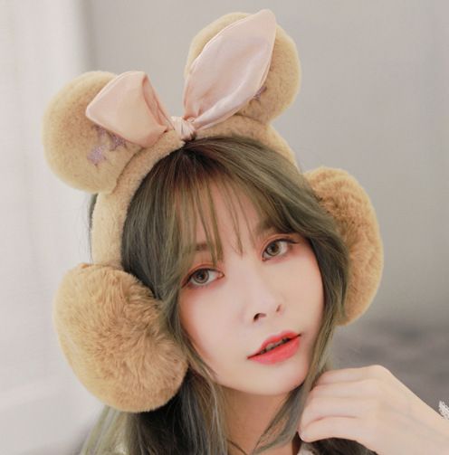 Earmuffs bow cute Korean version warm and thick winter earmuffs for girls and children earmuffs earcaps thumbnail