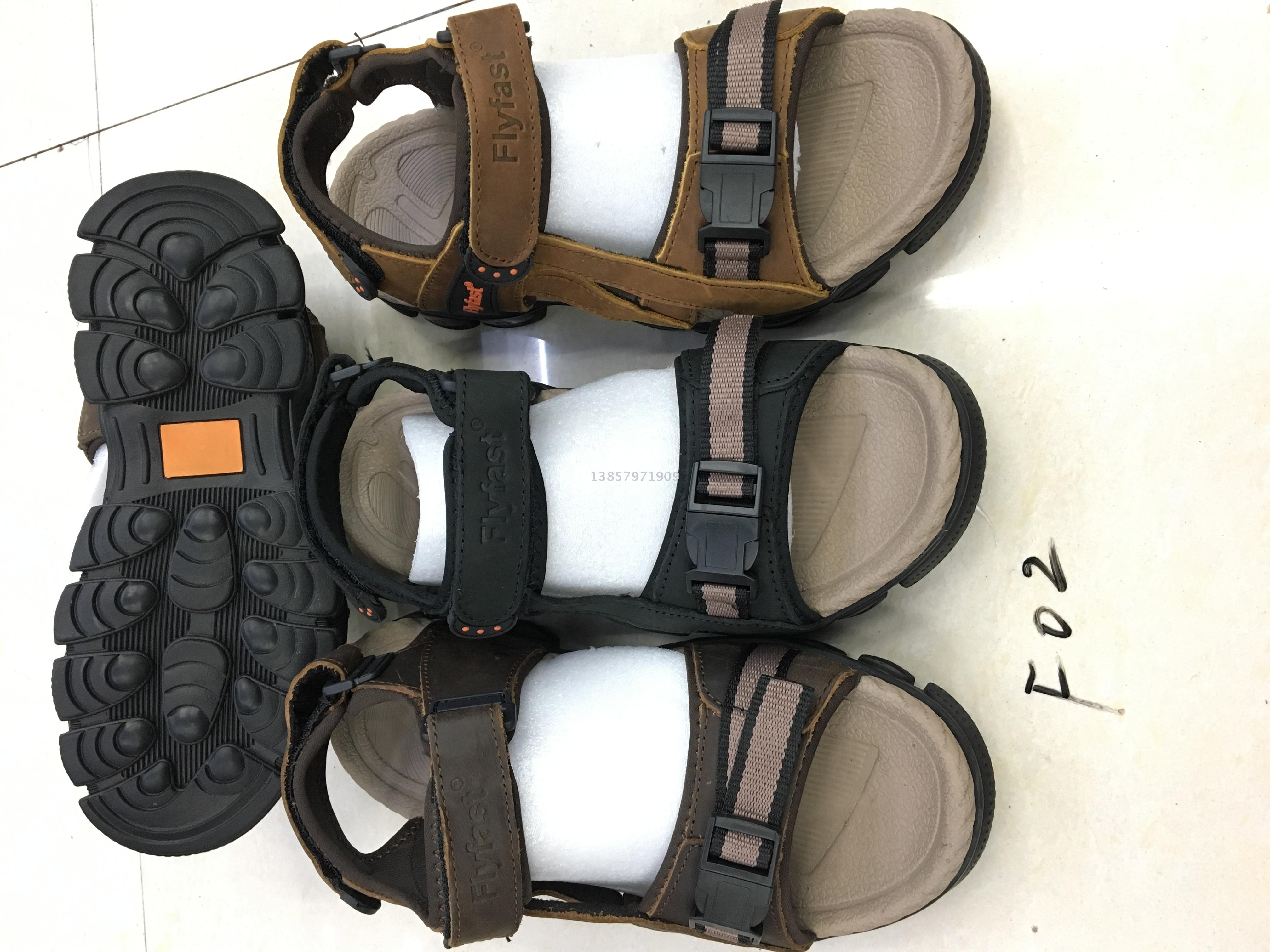 F02沙滩鞋男凉鞋沙滩凉鞋碎皮料TPR大底MD中底