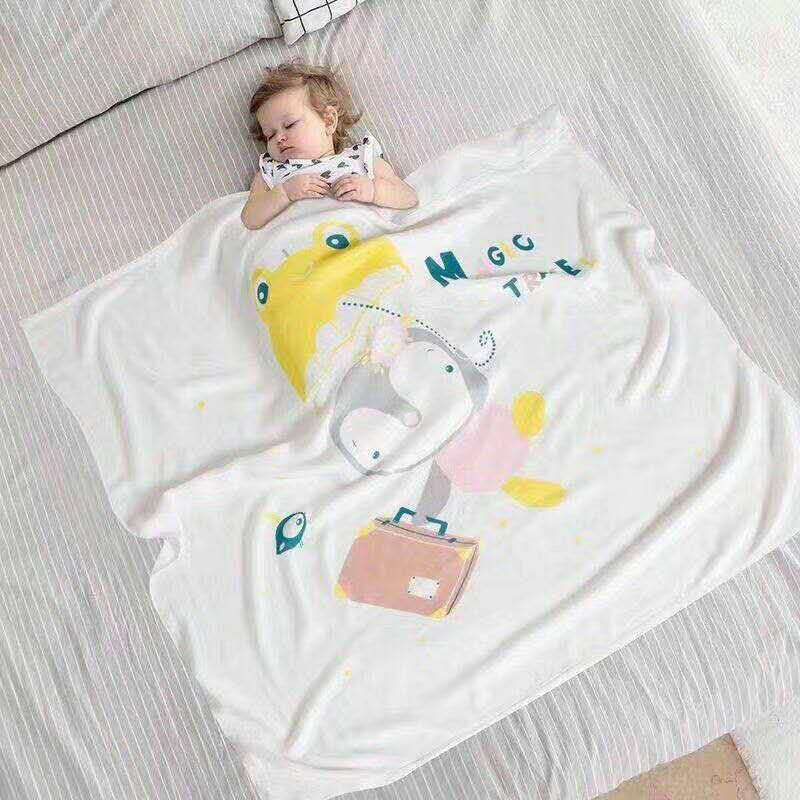 双层竹纤维童被110×110白底实物图