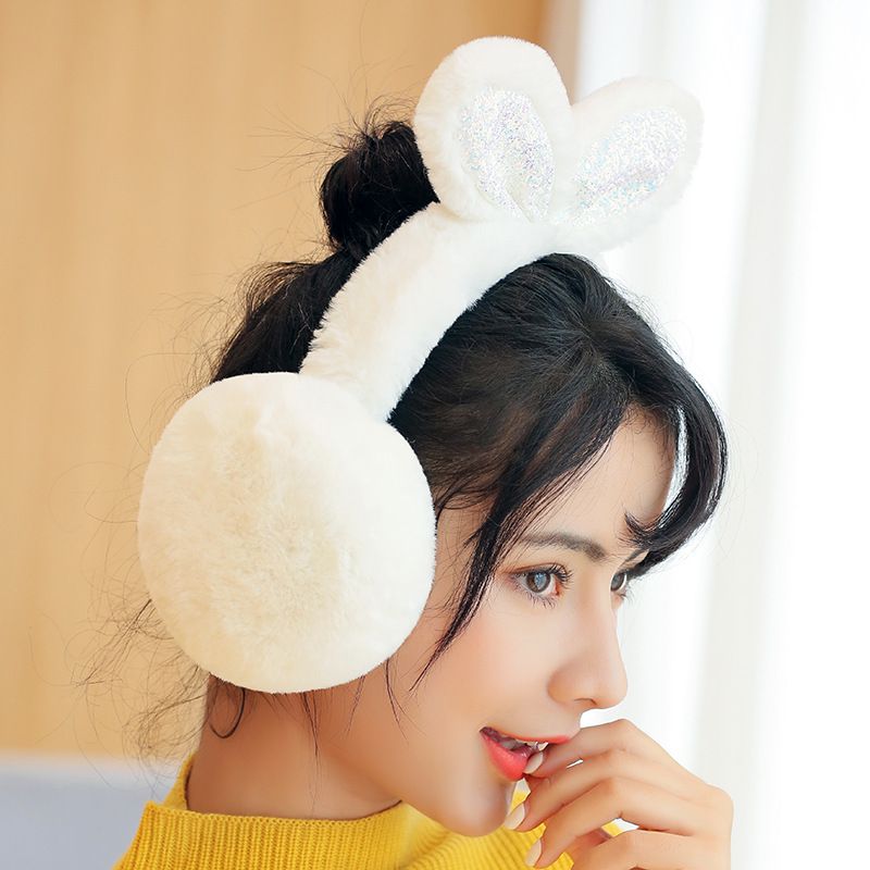 Winter ear cups, warm ear covers, women's sequined ear bags, cute ear protection, warm and cold-proof, plush ear warmth