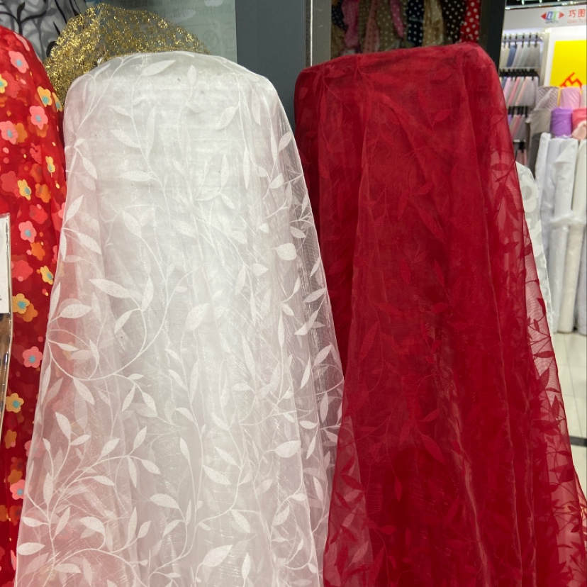 Red Three Gauze Material Multi-Color Optional Decorative Headgear Crafts Fabric Clothing