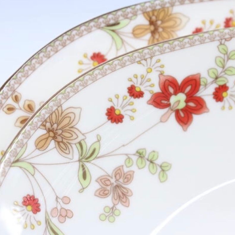 Youzun ceramic bowls, plates and tableware pieces can be freely combined. Under the bright sun, flowers bloom details Picture