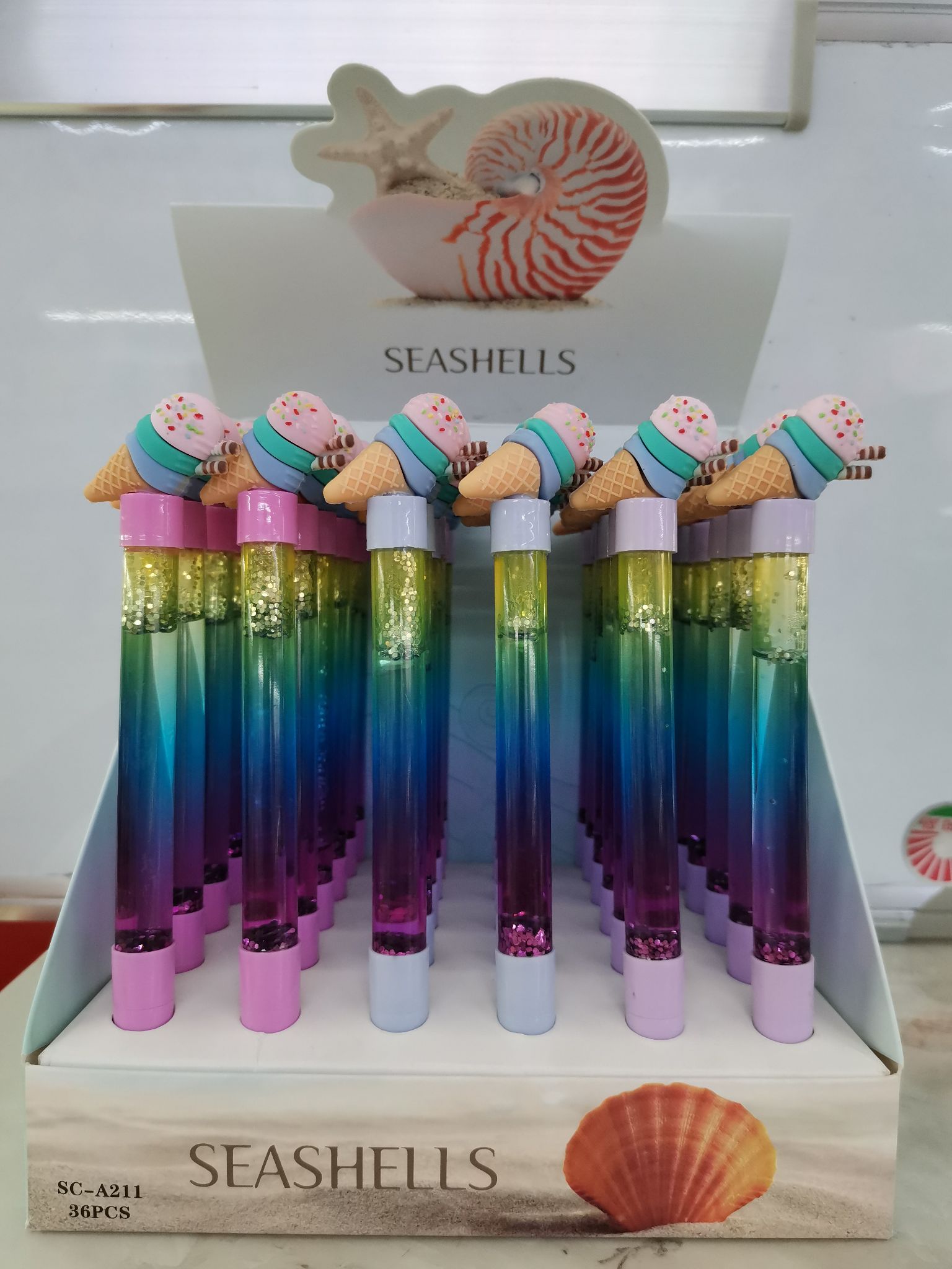 Ice cream Fairy stick quicksand pen writing smooth student office neutral pen doll head thumbnail