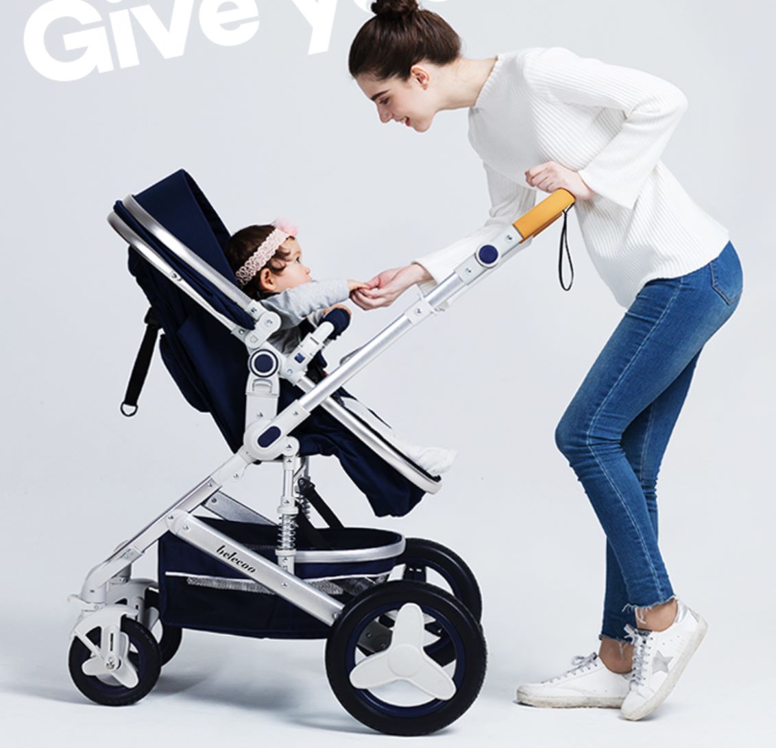 The Belico baby stroller is a lightweight, bidirectional, high-view, folding and shock-absorbing baby stroller that can be used for sitting or lying down detail image 8