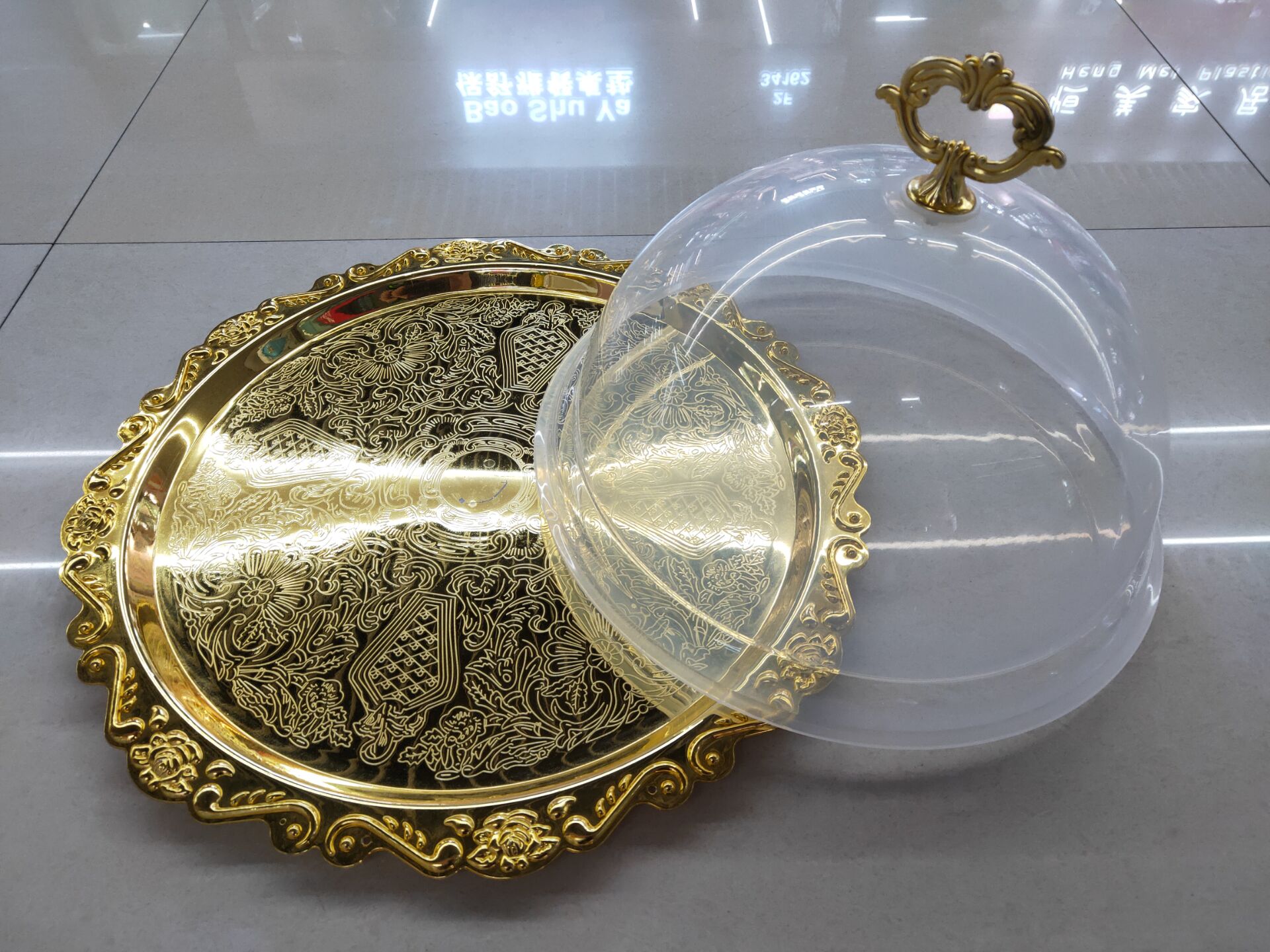 215D1016-1  电镀蛋糕盒 下午茶点心盒 试吃展示盒产品图