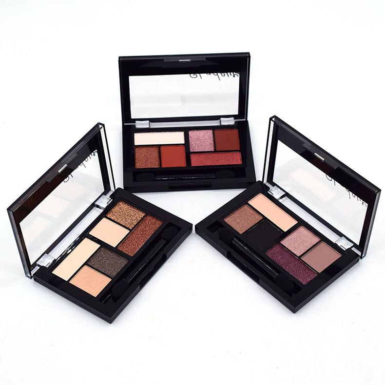 【 24-piece Set 】ES3496-2 New USHAS Earth Coffee 6-color pearlescent matte eyeshadow with three popular colors Application Scenario