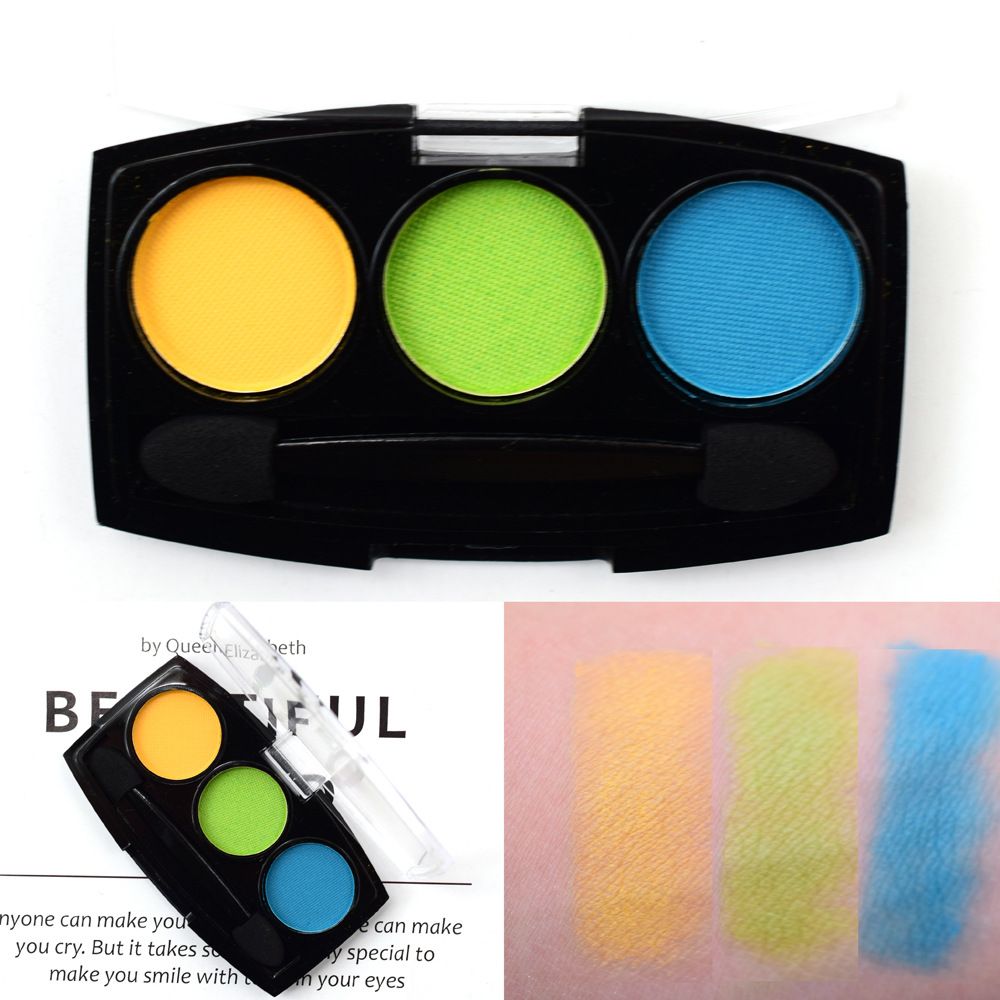 【 24-piece Set 】ES2850-4 Microbead Light Eyeshadow 3-color USHAS color Blue Green Dress pink New style pic 6