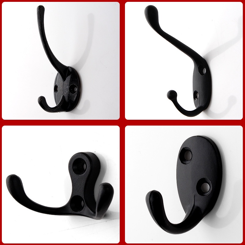 Creative simple black wall coat hook Single hook vintage coat hook behind door American coat hook behind door