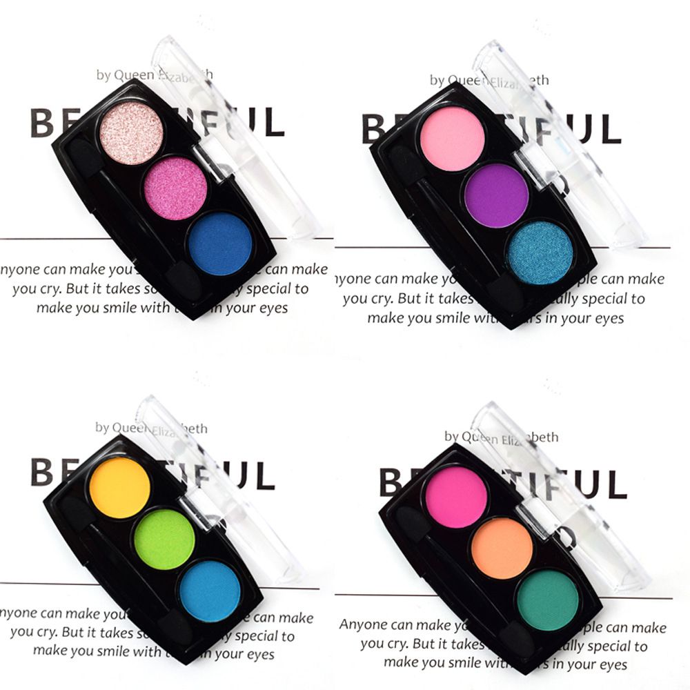 【 24-piece Set 】ES2850-4 Microbead Light Eyeshadow 3-color USHAS color Blue Green Dress pink New style details Picture