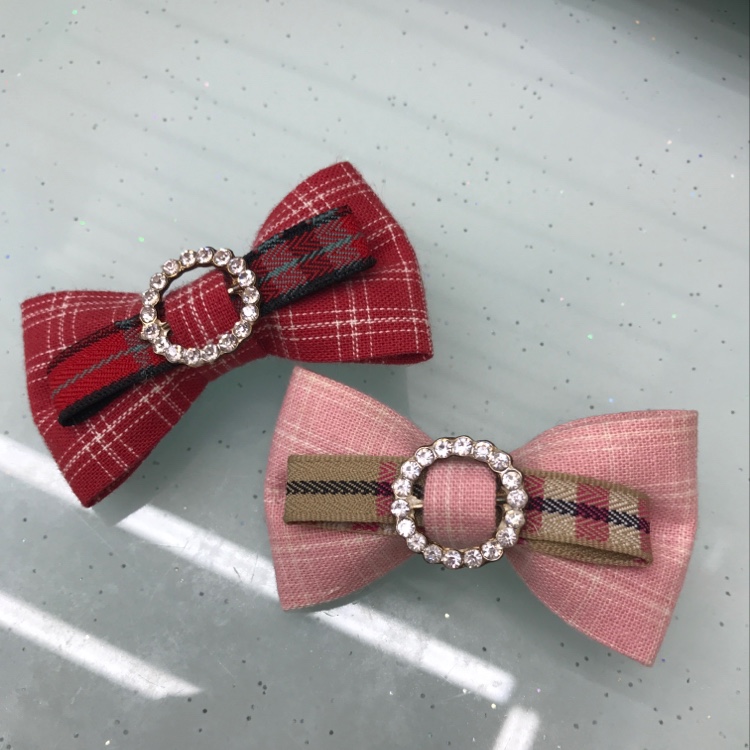 Korean version of fabric bowknot crystal wafer edge clip clip
