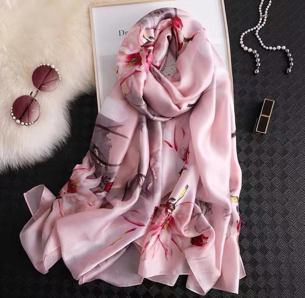 Pink shawl scarf scarf