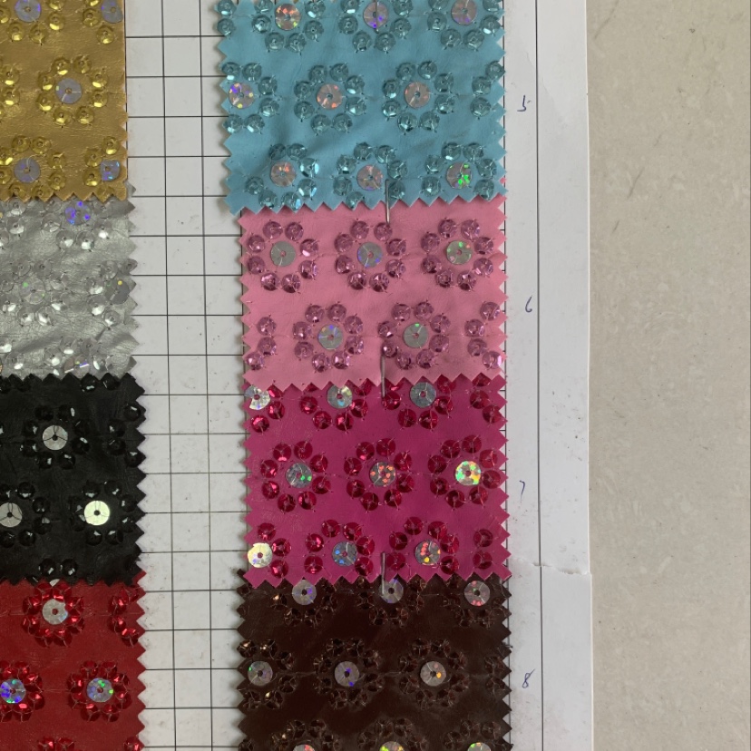 亮片特种绣品5+7梅花细节图