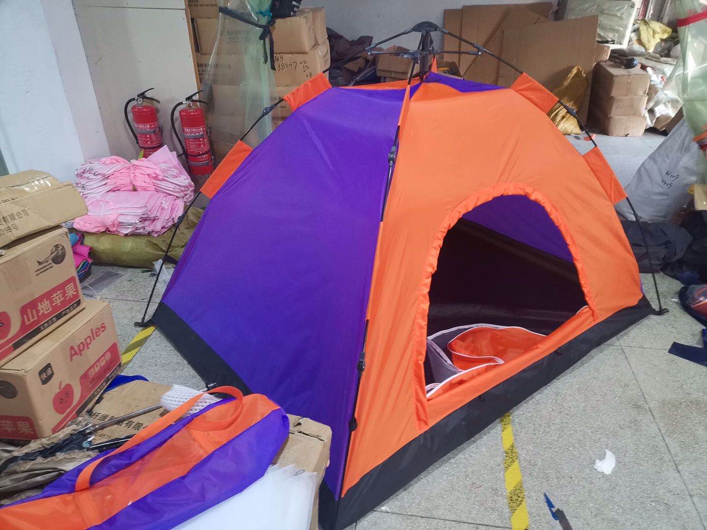 Double-person automatic tent single-layer spring and autumn camping