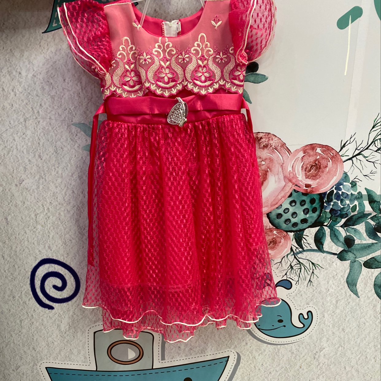 Bow-button gauze skirt thumbnail