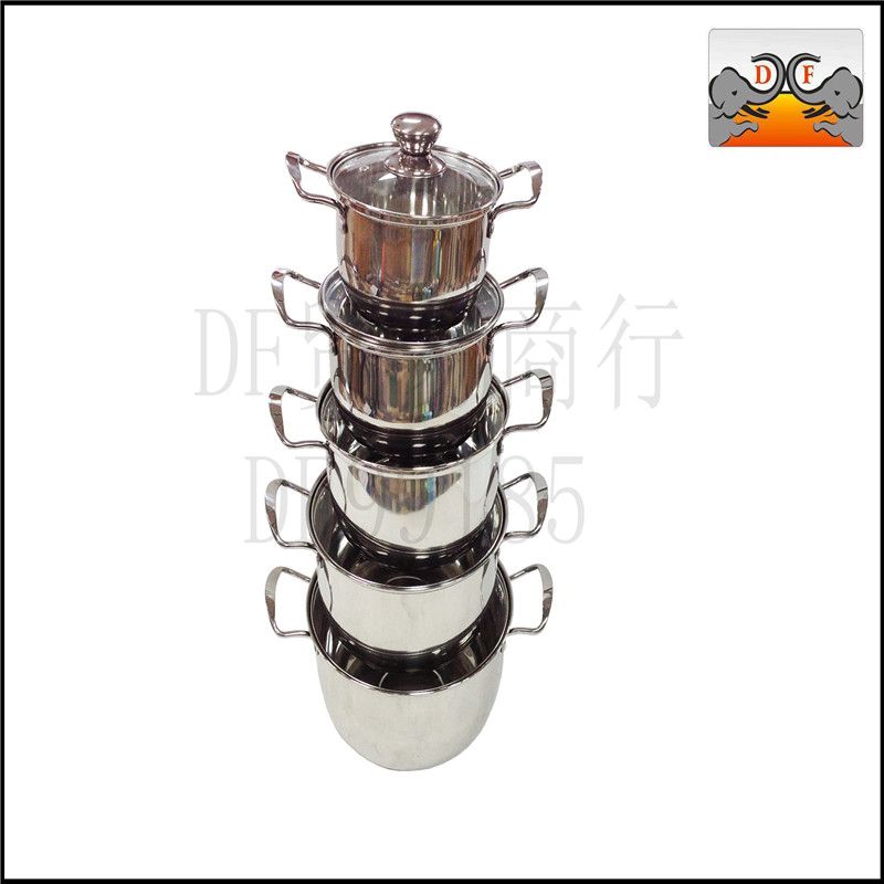 DF99185 Korean soup pot single bottom stainless steel soup pot glass cover DF TRADING HOUSE