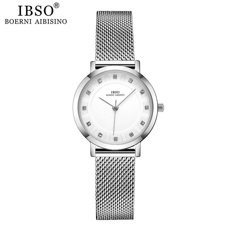 IBSO set Watch Simple fashion trend Women's Milan net watch student white box set 3623 thumbnail