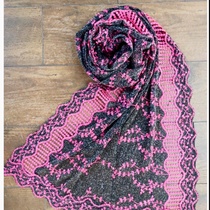 Rose red embroidered mesh shawl/scarf/scarf
