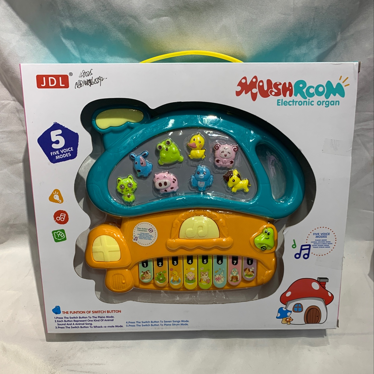 Cartoon electronic organ with music and light ,keyboard,piano details Picture