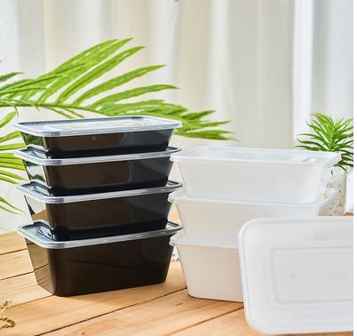 一次性500ml透明黑色长方形商用家用注塑打包盒