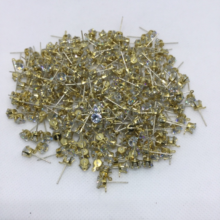 6Mm Sterling Silver Needle Single Lift + Crystal Zirconium Manufacturers Direct Sales Network Red Diy Earrings Accessories