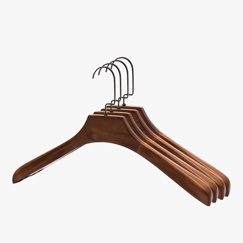 Home Suit Wooden Coat Hanger Suit Coat For Men And Women Wide Shoulder Seamless Clothes Support Adult Retro Thick Clothes Hanging Specification drawing