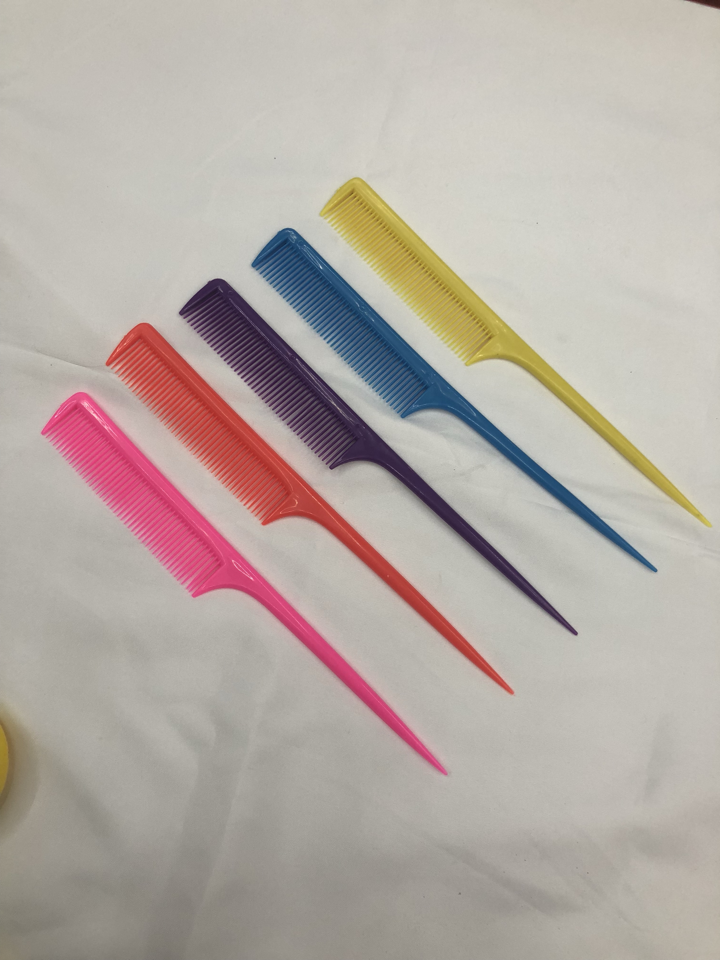厂家直销701尖尾梳子彩色 5色混727塑料梳子 分区梳子挑发设梳子详情图6