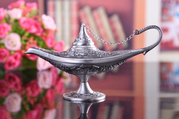 阿拉丁神灯锡器复古欧式工艺品合金创意俄罗斯许愿灯家居金属摆件