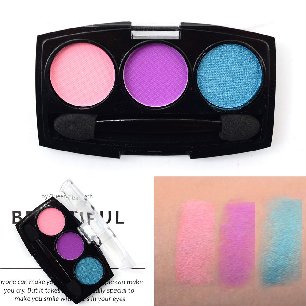 【 24-piece Set 】ES2850-4 Microbead Light Eyeshadow 3-color USHAS color Blue Green Dress pink New style pic 5