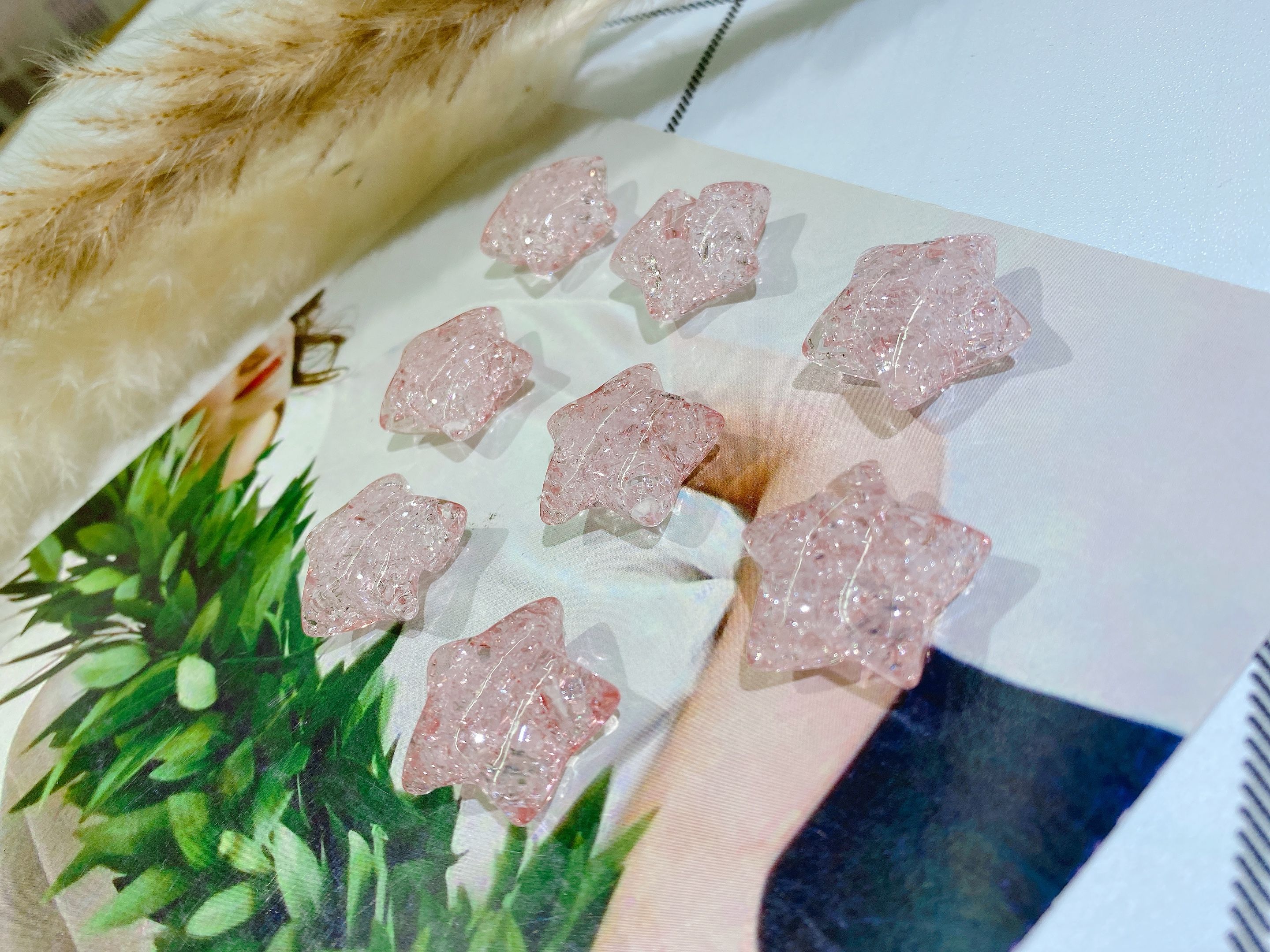Acrylic straight-hole five-pointed star floral headband accessory detail image 4