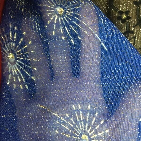 Mesh fabric, drop-shaped plastic mesh, gauze fabric, dress, children's wear, stage costume, gauze curtain clothing, scarf, scarf, wedding, sapphire blue sunflower Specification image